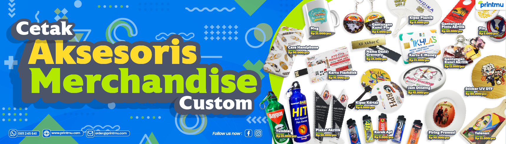 Cetak Aksesoris Merchandise Digital Printing Cibubur