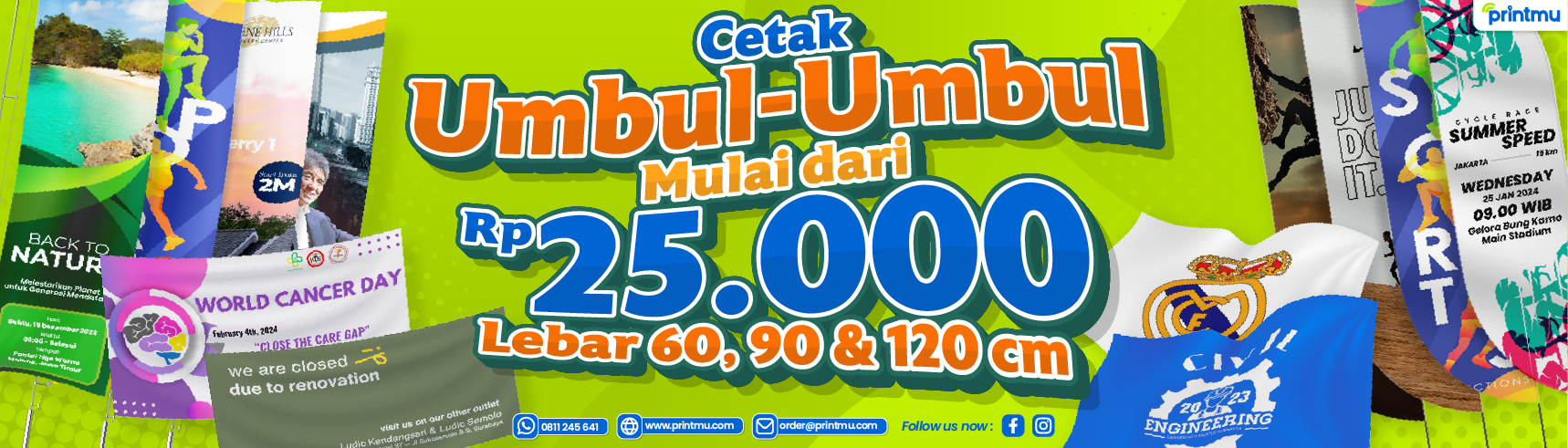 Cetak Umbul-umbul Bendera Digital Printing Cibubur